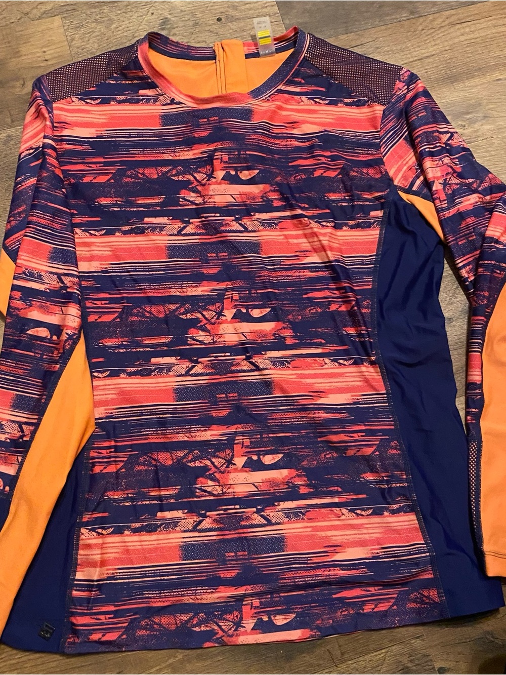 Lole Women's Long Sleeve Performance Top - Navy & Orange